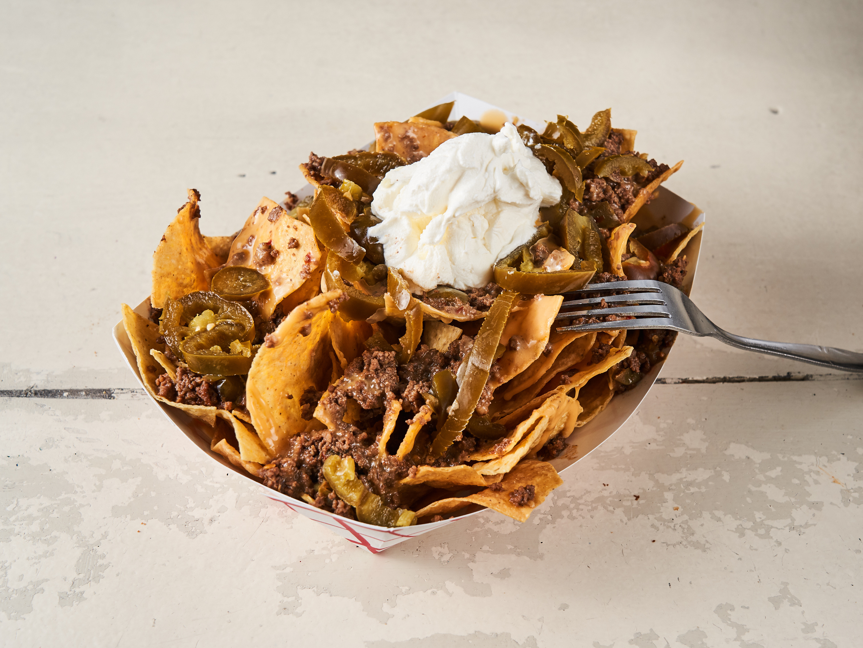 Order Nachos with Cheese, Sloppy Joe, Jalapenos and Sour Cream food online from Cheese grille store, New York on bringmethat.com