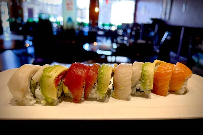 Order Rainbow Roll food online from NewWildGinger store, Huntingdon Valley on bringmethat.com