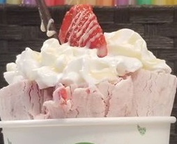 Order Strawberry Blonde Rolled Ice Cream food online from Tea & Crepe Cafe store, Grand Forks on bringmethat.com