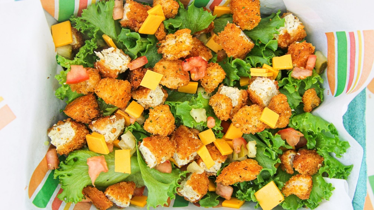 Order Crispy Chickn Patch Salad food online from Burger Patch store, Davis on bringmethat.com