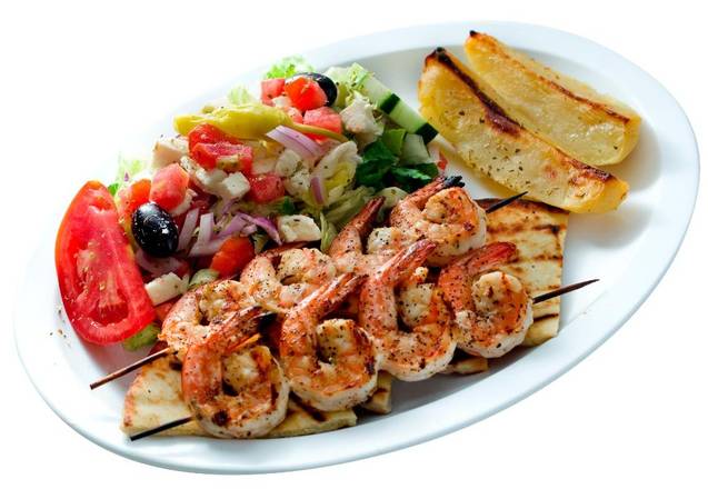 Order Shrimp Kabobs food online from It's Greek to Us store, Marietta on bringmethat.com