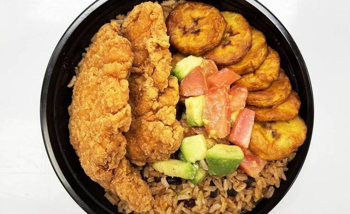 Order Chicken Tenders, Rice, and Sweet Plantains Bowl food online from Mofongos store, Wilmington on bringmethat.com