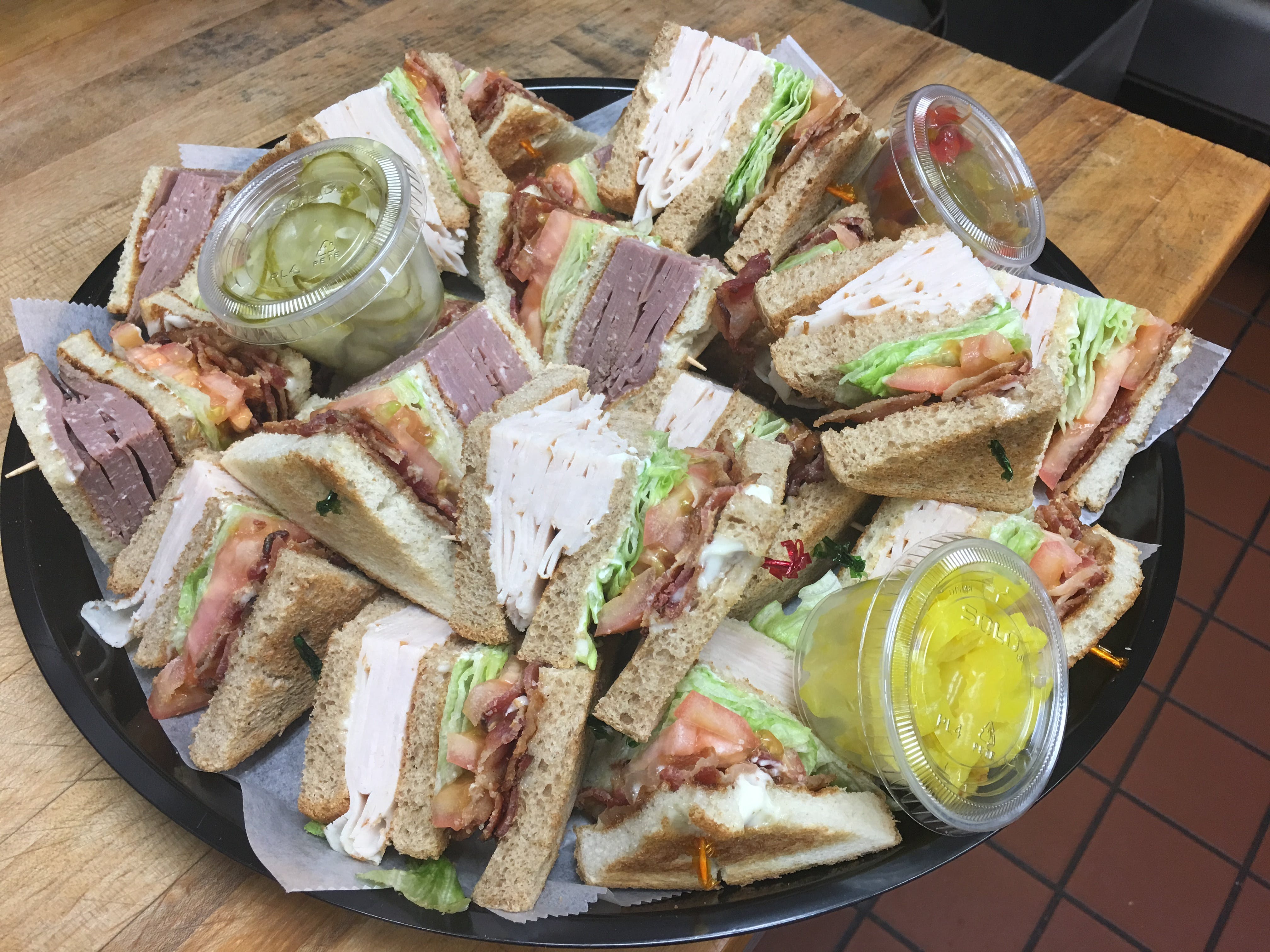 Order Mix Sandwich Tray Catering - Serves 8-12 People food online from New Tiny's Grill store, Media on bringmethat.com