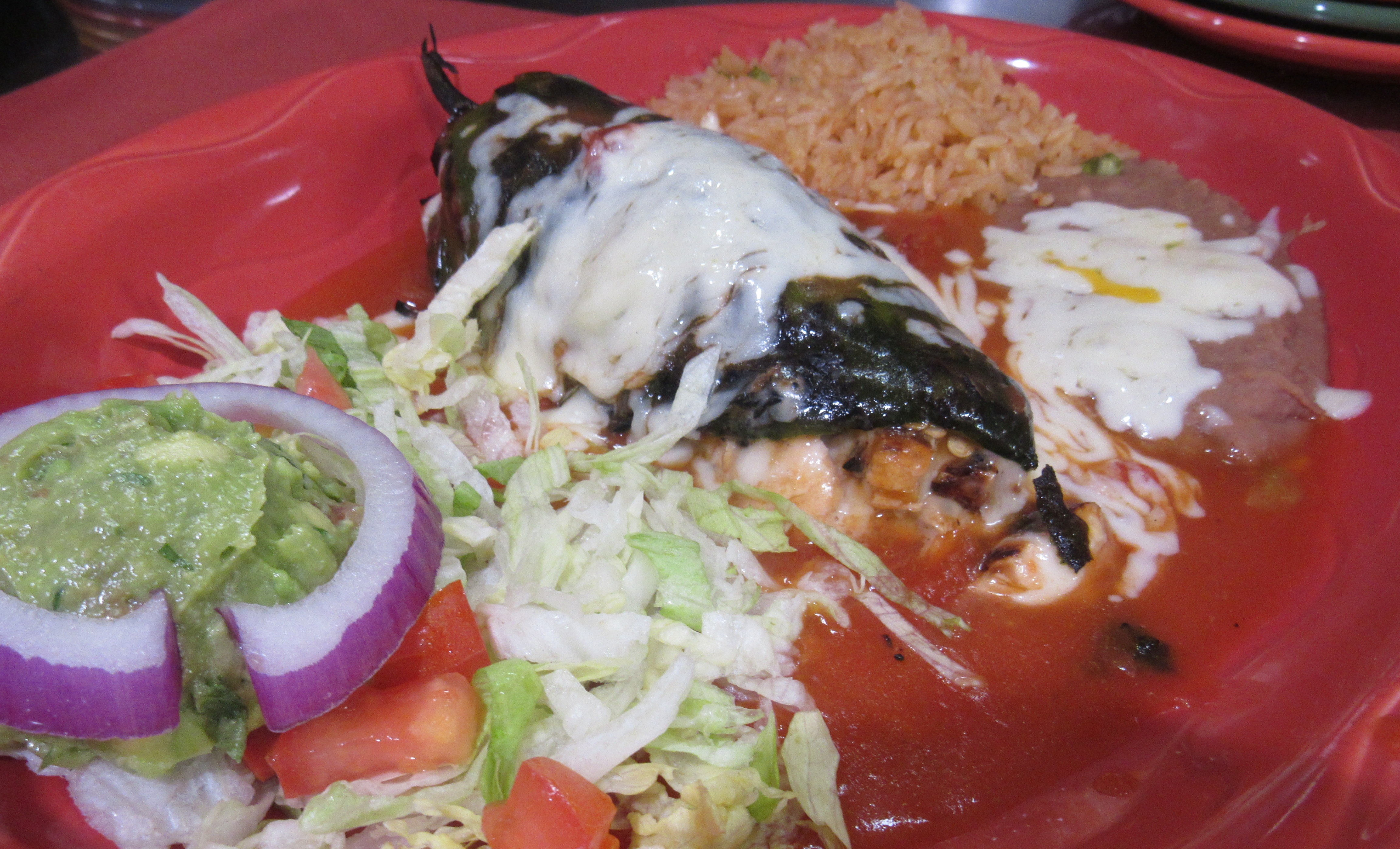 Order Fire Roasted Chili Relleno Cheese food online from Enchilada's store, Dallas on bringmethat.com