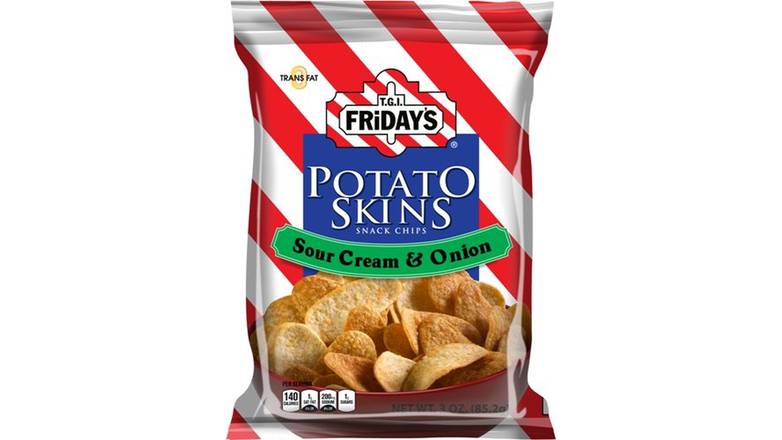 Order TGI Friday's Potato Skins Snack Chips, Sour Cream & Onion food online from Star Variety store, Cambridge on bringmethat.com