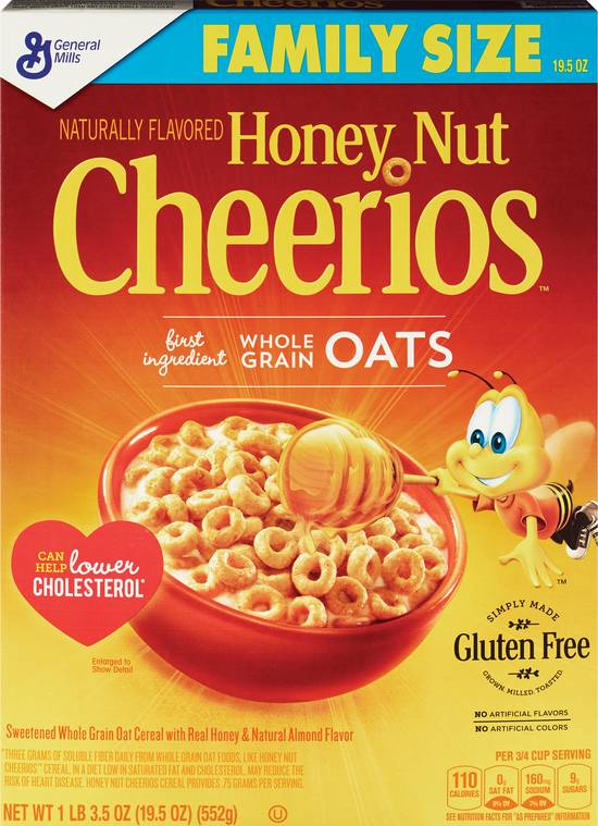 Order Honey Nut Cheerios Cereal, Family Size, 19.5 OZ food online from Cvs store, FARGO on bringmethat.com