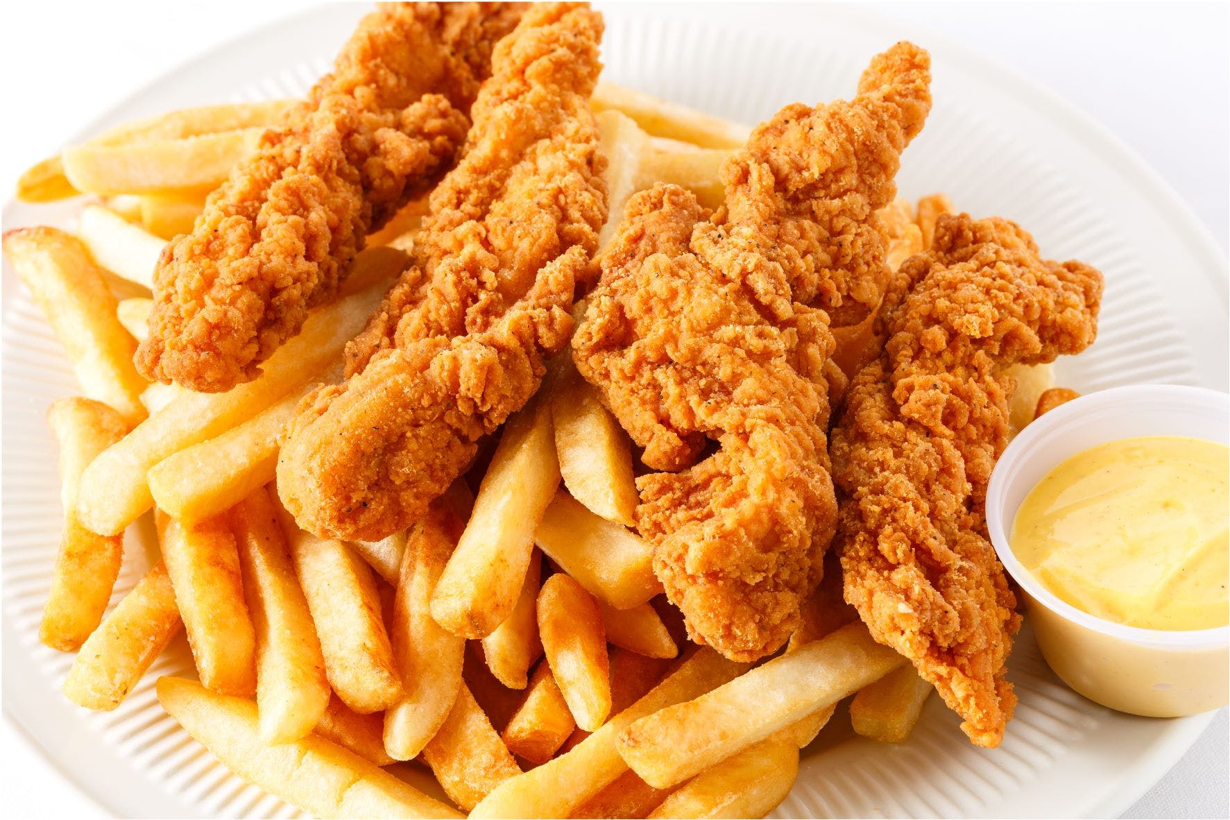 Order Halal Chicken Tenders with Fries - 6 Pieces food online from Papa Pizza Pie store, Fullerton on bringmethat.com