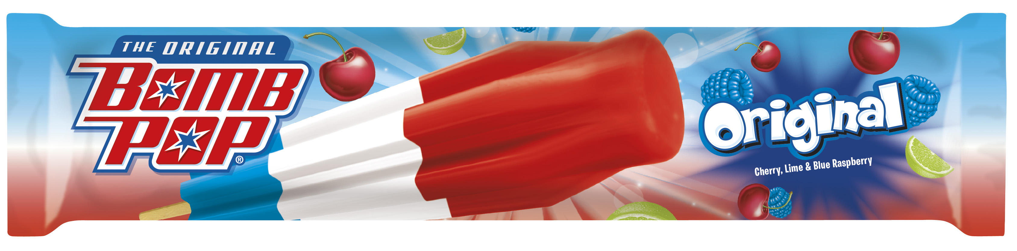 Order Bomb Pop Original Ice Pop  food online from Chuck E. Cheese store, Paducah on bringmethat.com