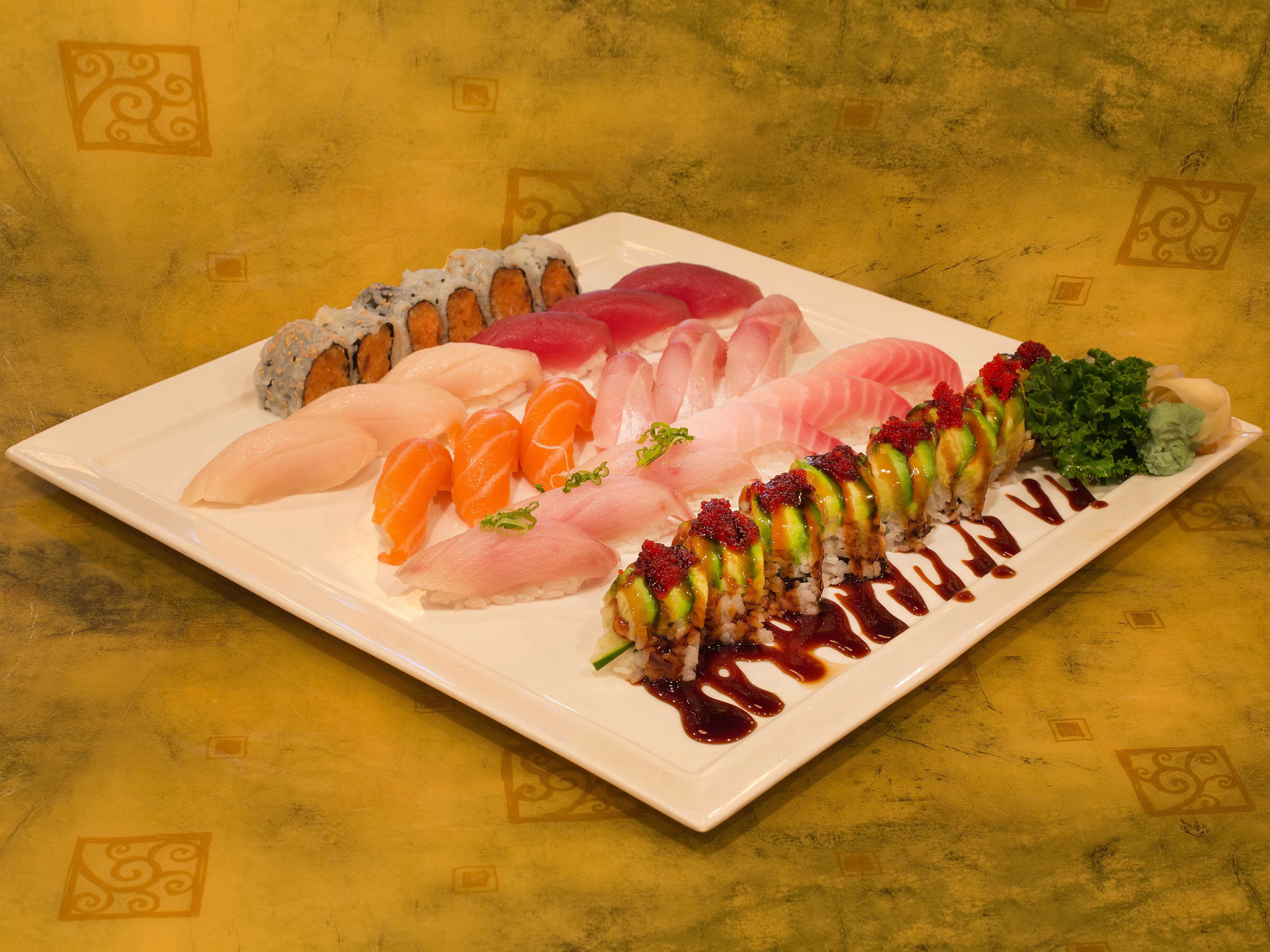 Order Sushi Deluxe for 2 food online from Mei Sushi Japanese Restaurant store, Fair Lawn on bringmethat.com