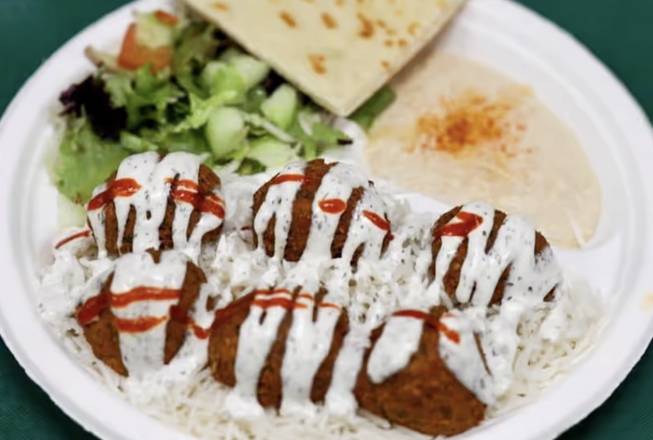 Order Falafel Over Rice Plate food online from Sophie Mediterranean Grill store, San Jose on bringmethat.com