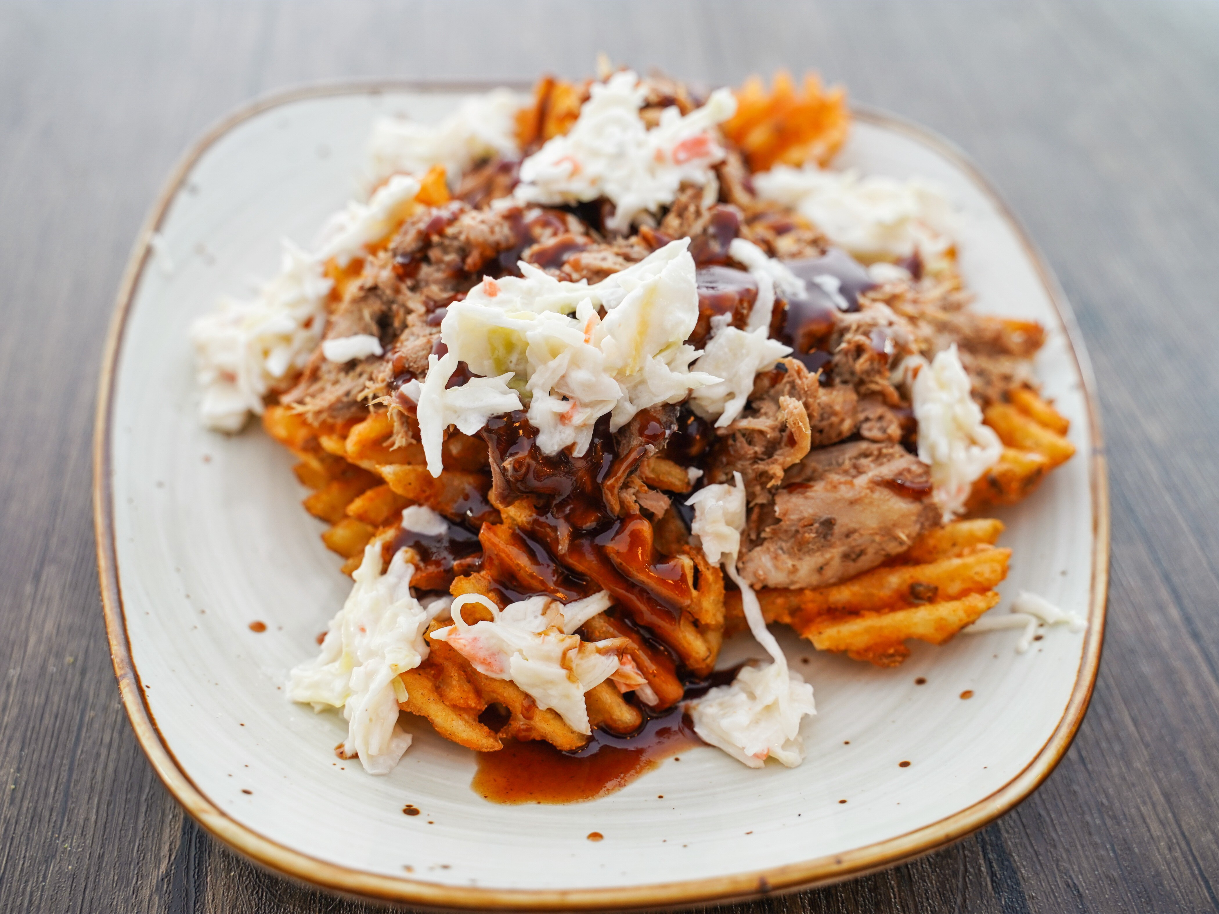 Order GW- BBQ Pulled Pork Fries food online from Ghost Wings Bbq Pit store, Lakehurst on bringmethat.com