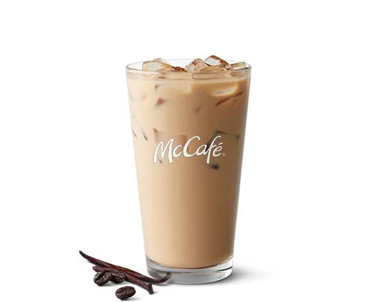 Order Medium Iced Sugar Free Vanilla Latte food online from McDonald's store, Chandler on bringmethat.com