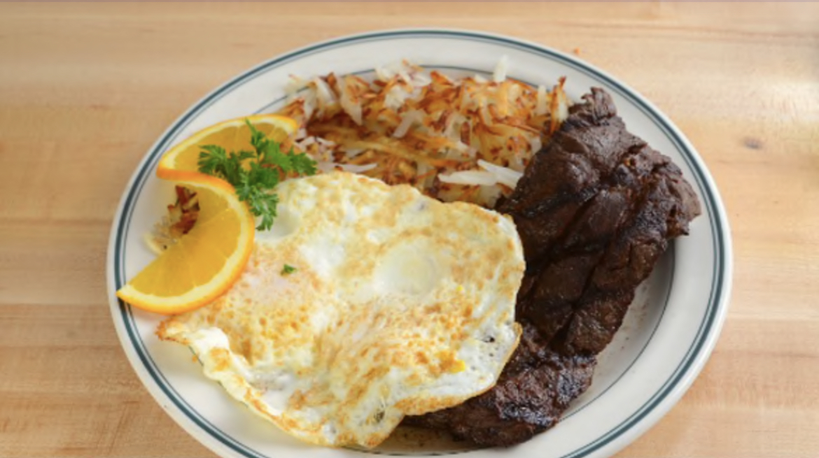 Order Skirt Steak & Eggs any style  food online from Famous Label’s Delicatessen store, Los Angeles on bringmethat.com