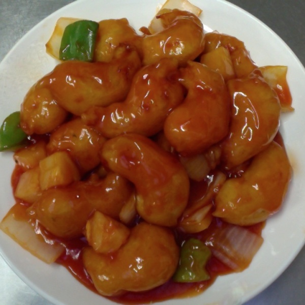 Order 80. Sweet and Sour Prawns food online from Ga Hing Chinese Restaurant store, San Leandro on bringmethat.com