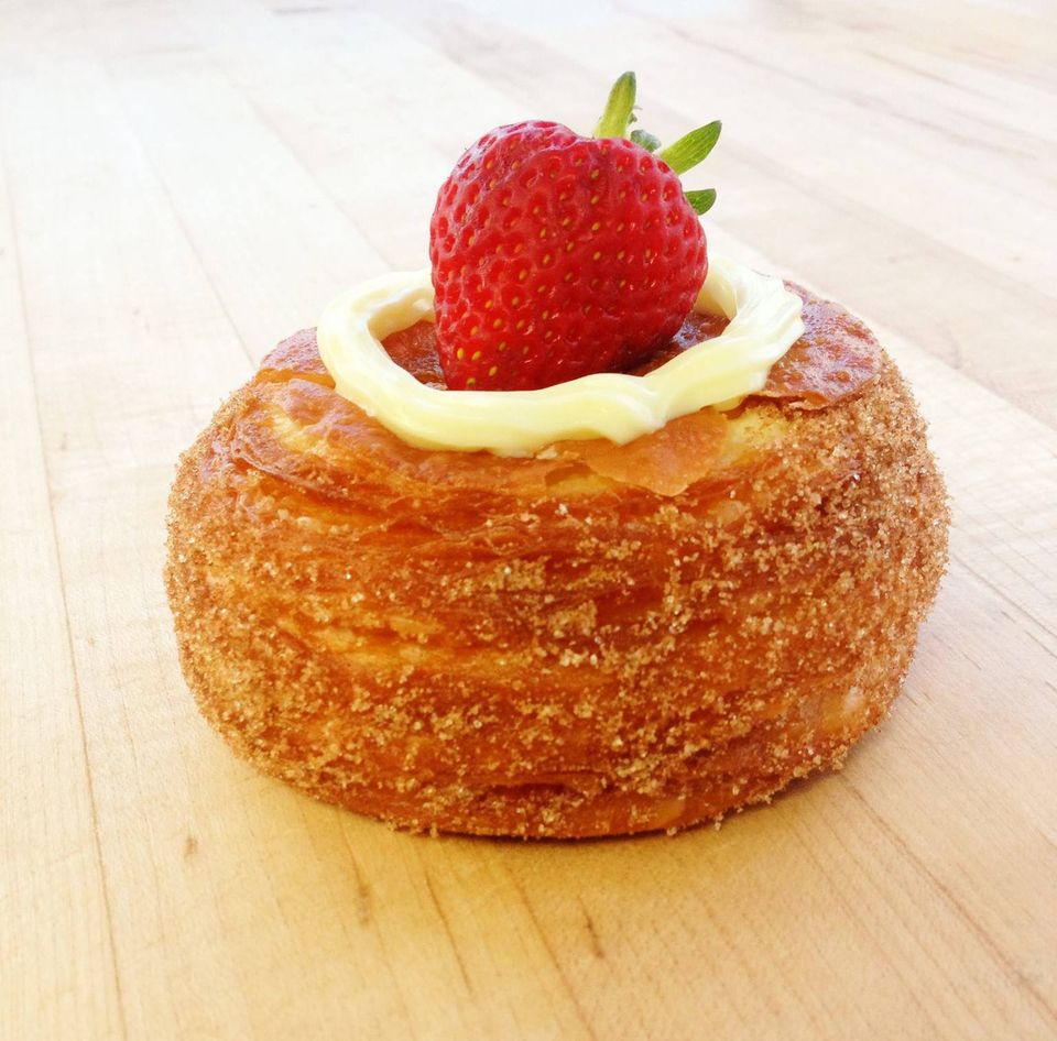Order Strawberry Shortcake Dossant food online from Friendly Donuts store, Orange on bringmethat.com