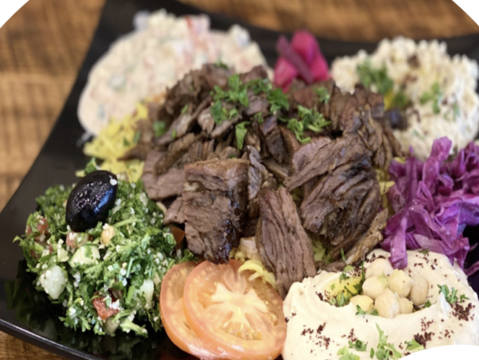 Order Beef Shawarma Plate food online from Jerusalem Bakery & Grill store, Alpharetta on bringmethat.com