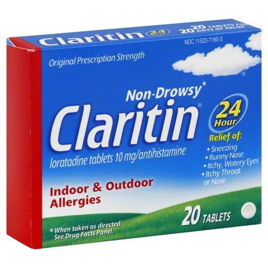 Order Claritin 24 Hour Non-Drowsy Allergy Relief Tablets Prescription Strength 10 mg (20 ct) food online from Rite Aid store, DUBOIS on bringmethat.com