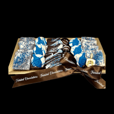 Order Sparkles N’ Dreidels Custom Chocolate Gift food online from Twisted Gourmet Chocolates store, Passaic on bringmethat.com