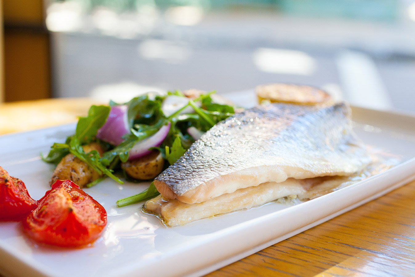 Order Whole Herb Roasted Branzino food online from Snack Taverna store, New York on bringmethat.com