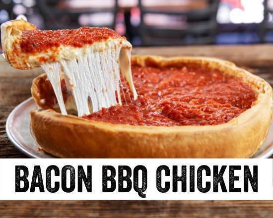Order Bacon BBQ Chicken Deep Dish Pizza food online from Giordano's store, Indianapolis on bringmethat.com