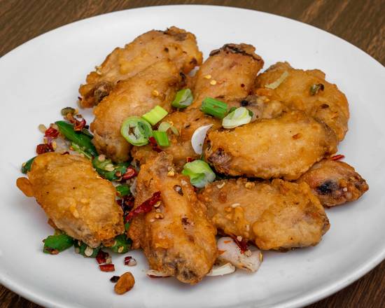 Order Spicy Salted Chicken Wings (椒盐鸡翼) food online from Chens Garden store, Berkeley on bringmethat.com