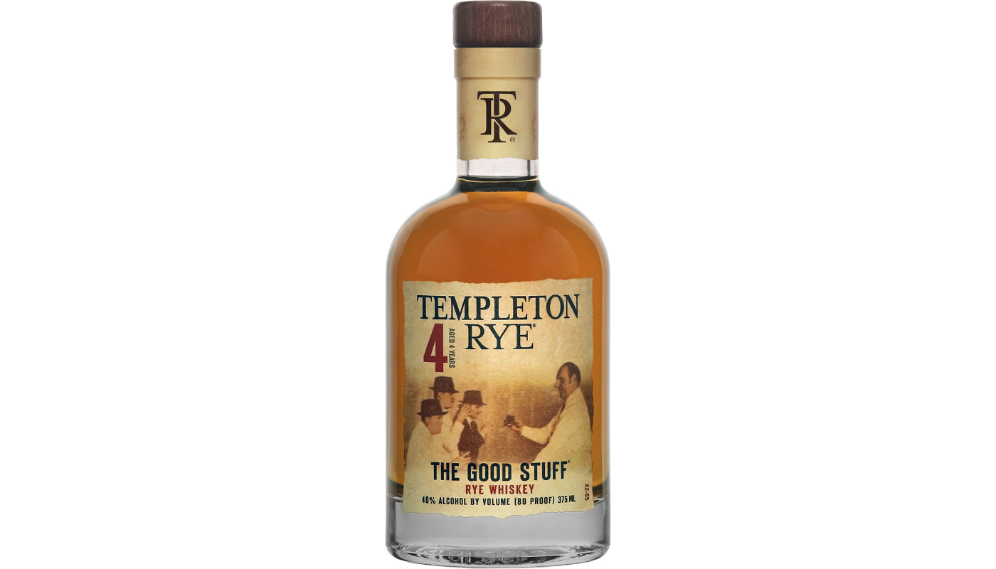 Order Templeton Rye The Good Stuff Rye Whiskey 4 Year 375mL food online from Spikes Bottle Shop store, Chico on bringmethat.com