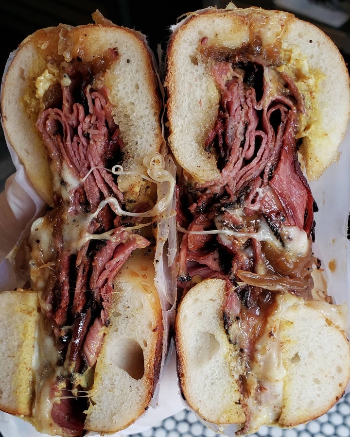Order Pastrami Sandwich food online from The Bagel Place store, Philadelphia on bringmethat.com