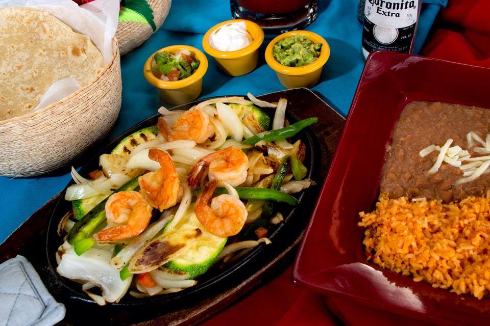 Order Shrimp Fajitas food online from El Mariachi Mexican Restaurant store, Fresno on bringmethat.com