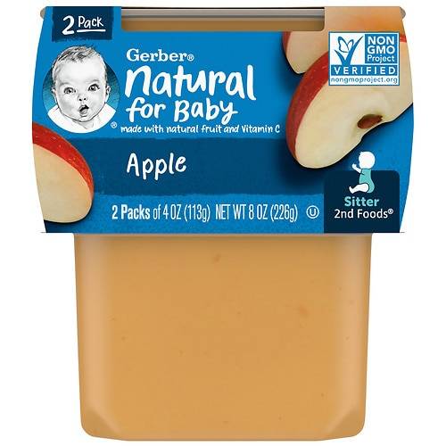 Order Gerber Baby Food Applesauce - 4.0 oz x 2 pack food online from Walgreens store, HUTTO on bringmethat.com