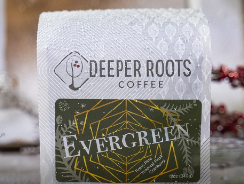 Order Evergreen, Holiday Blend (5 lbs.) food online from Deeper Roots Coffee store, Cincinnati on bringmethat.com