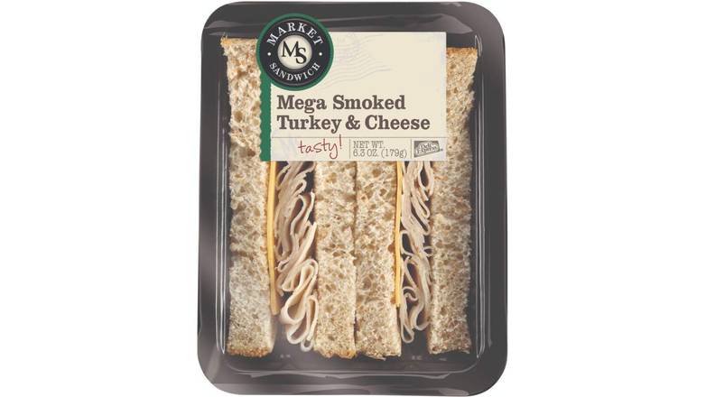 Order Deli Express Hickory Smoked Turkey and Cheese Mega Wedge Sandwich - Pack of 8 food online from Riverside Sunoco store, Westport on bringmethat.com