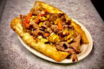 Order Italian Beef Sandwich food online from Lucky Chicago Style Grill store, Round Rock on bringmethat.com