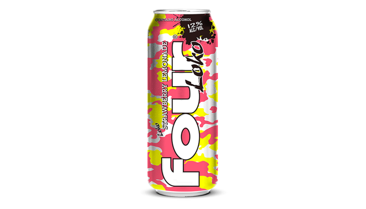 Order Four Loko Strawberry Lemonade 24oz Can food online from Circus Liquor store, Los Angeles on bringmethat.com