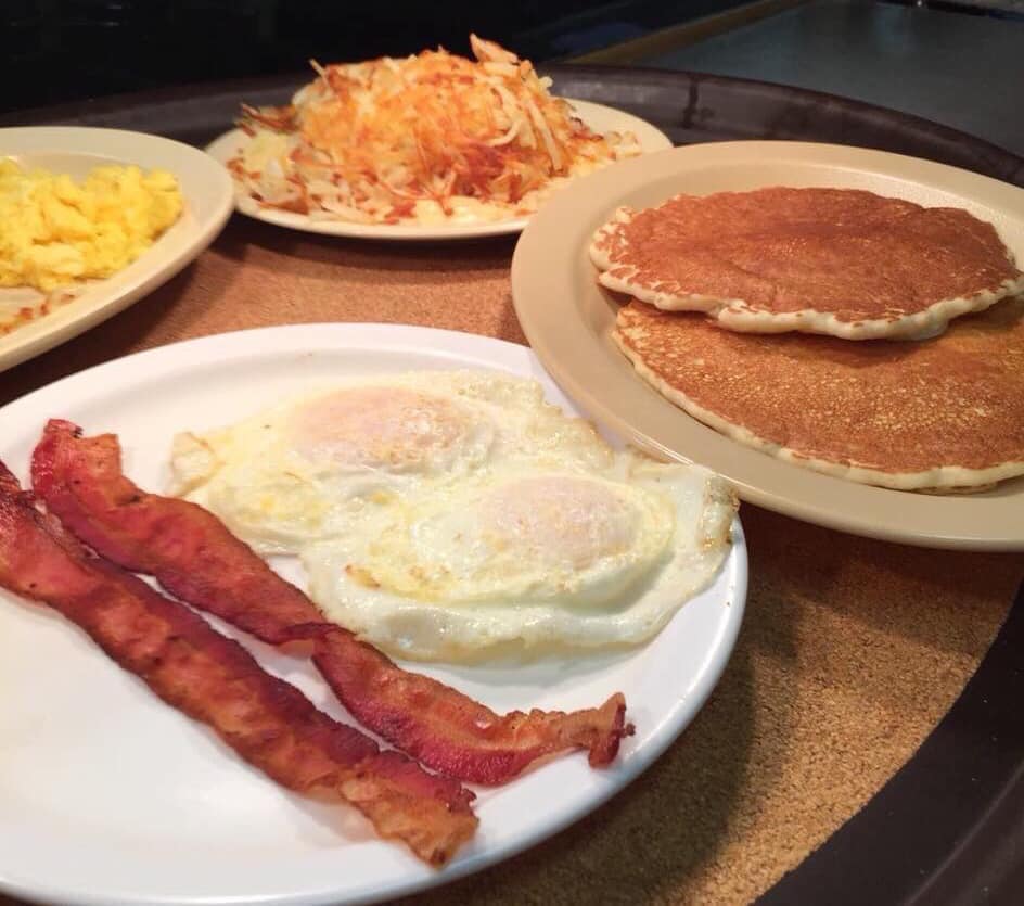 Order Bacon with 2 Eggs food online from Homestyle Cafe store, Springfield on bringmethat.com