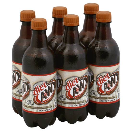 Order A & W Diet Root Beer Bottles 16.9 fl oz (16.9 oz x 6 ct) food online from Rite Aid store, Rome on bringmethat.com