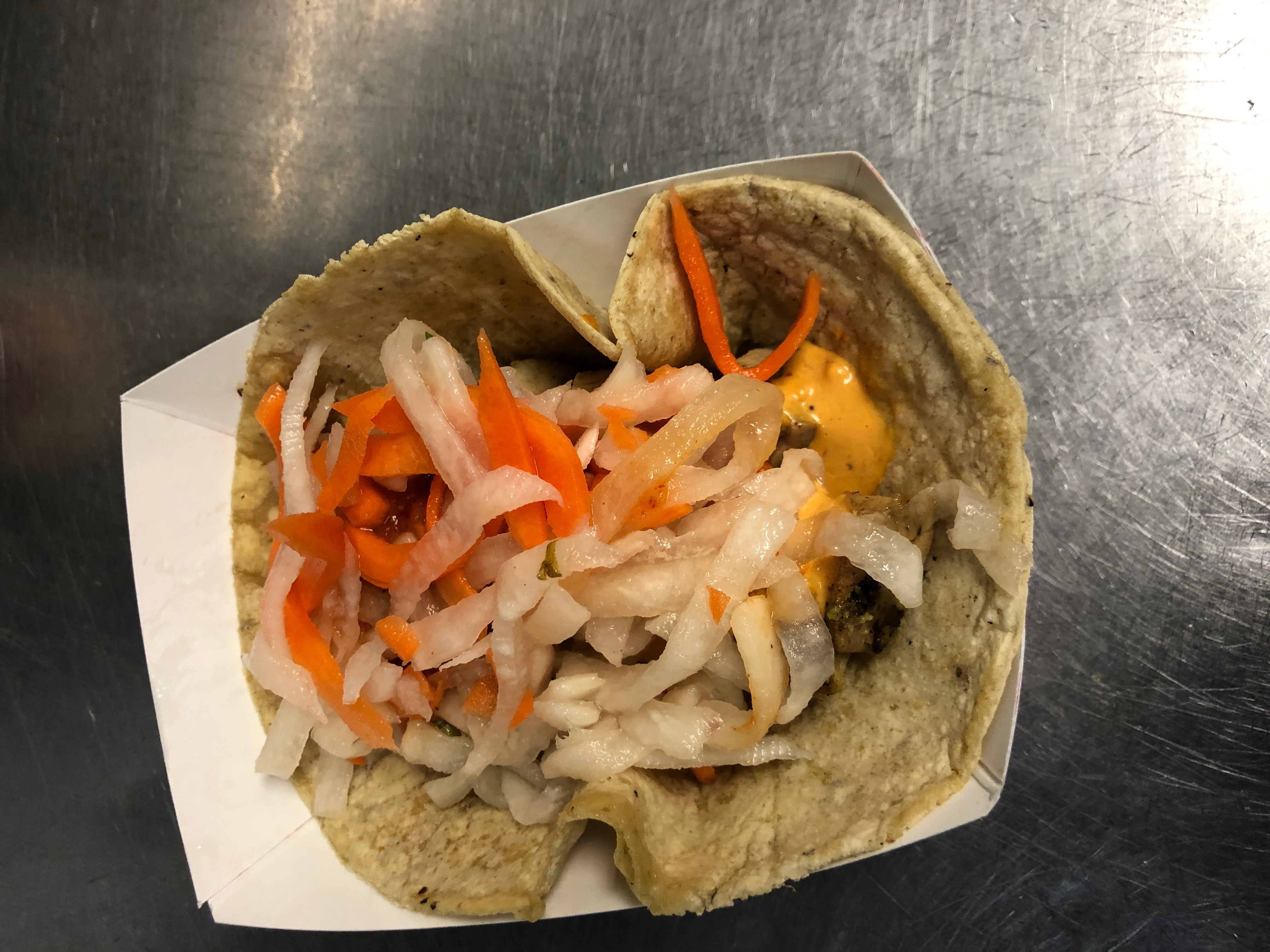 Order Spicy Grilled Chicken Taco food online from Kimchi grill store, Brooklyn on bringmethat.com