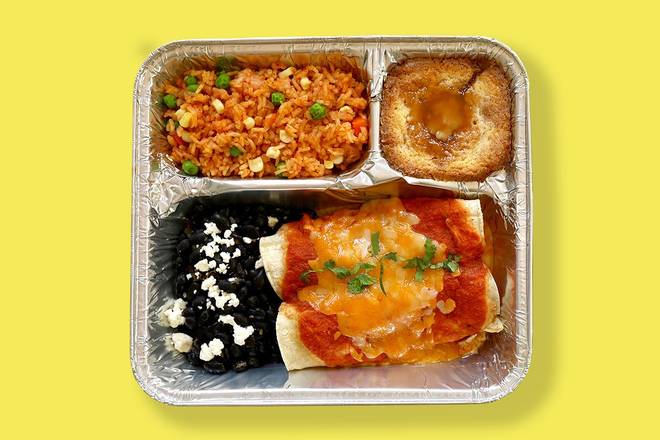 Order TV Dinner Cheese Enchiladas food online from Lazy Dog Restaurant & Bar store, Peachtree Corners on bringmethat.com