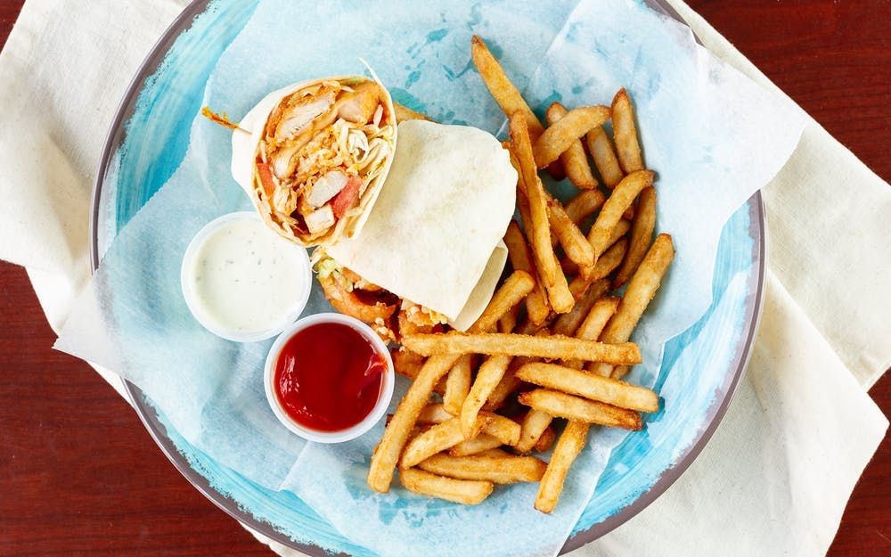 Order Buffalo Chicken Wrap - Wrap food online from Three Brothers Italian Restaurant store, Bowie on bringmethat.com