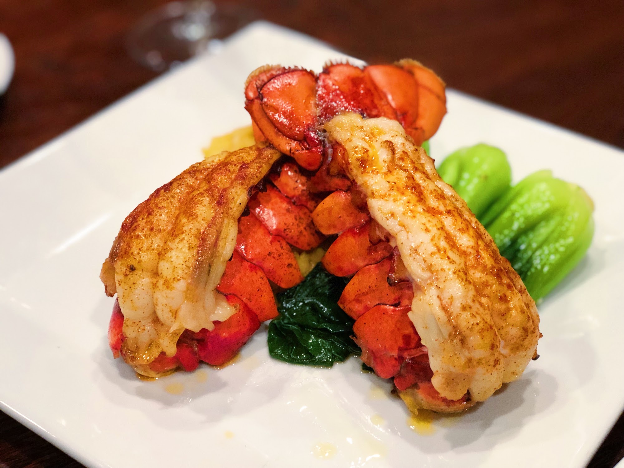 Order Broiled Twin Lobster Tails food online from Thom Thom store, Wantagh on bringmethat.com