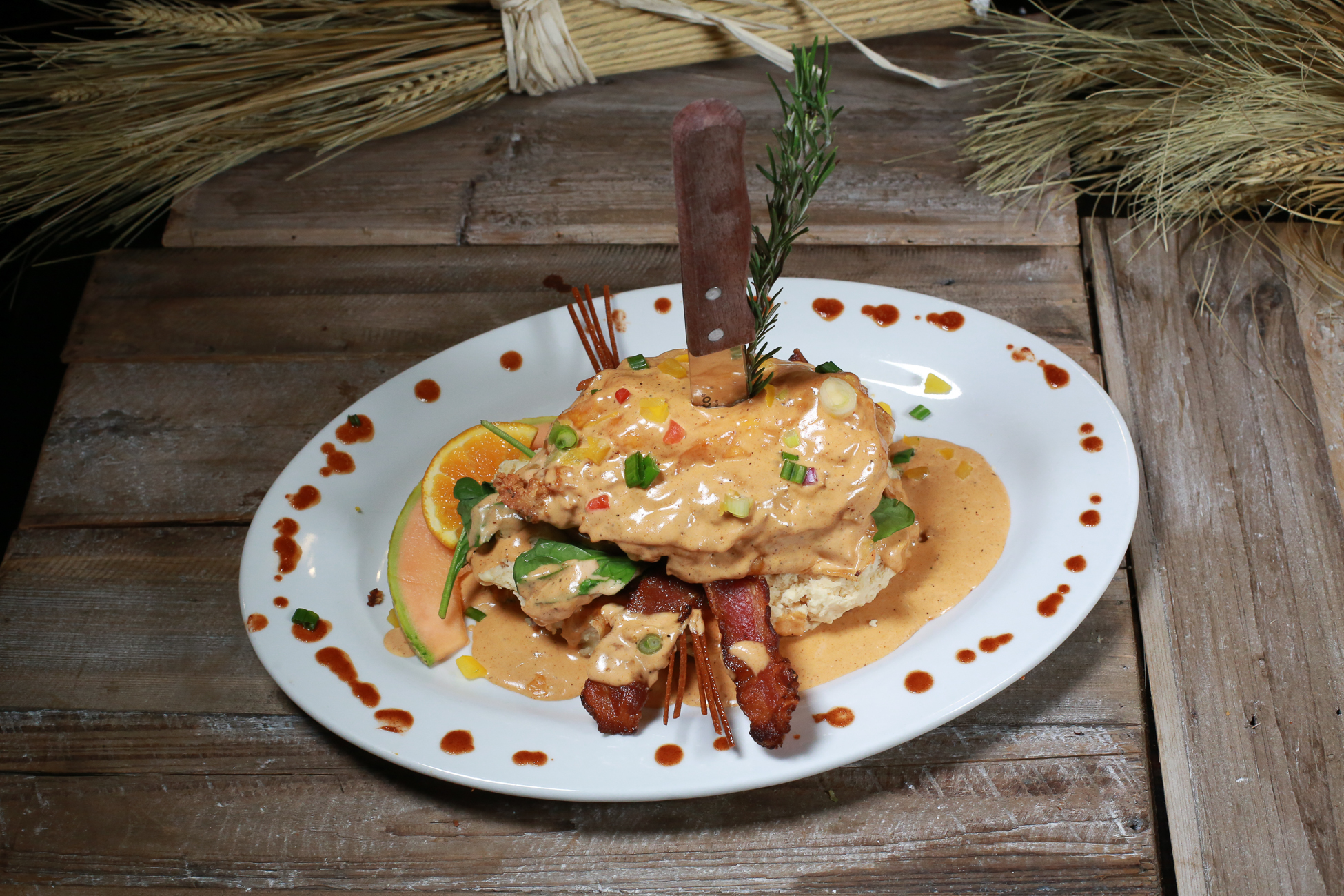Order Andy’s Sage Fried Chicken Benedict food online from Hash House a Go Go store, Las Vegas on bringmethat.com