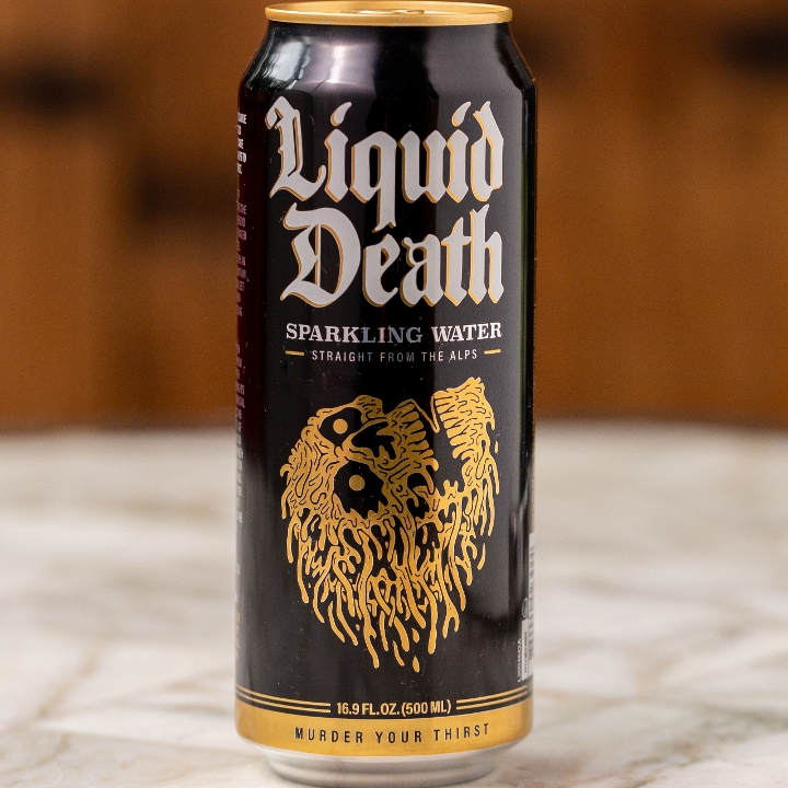 Order Liquid Death Sparkling Water food online from Dimo Pizza store, Chicago on bringmethat.com