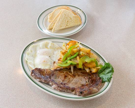 Order Ribeye Steak and Eggs food online from Spires Restaurant store, Ontario on bringmethat.com
