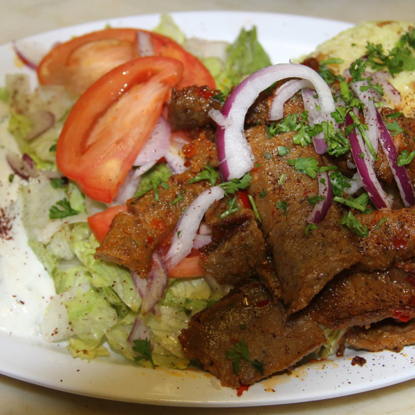 Order Lamb Gyros Plate food online from Falafel Town store, Antioch on bringmethat.com