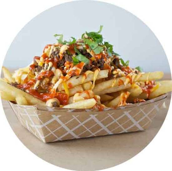 Order The Original Kimchi Fries™ food online from Chi'Lantro store, Jollyville on bringmethat.com