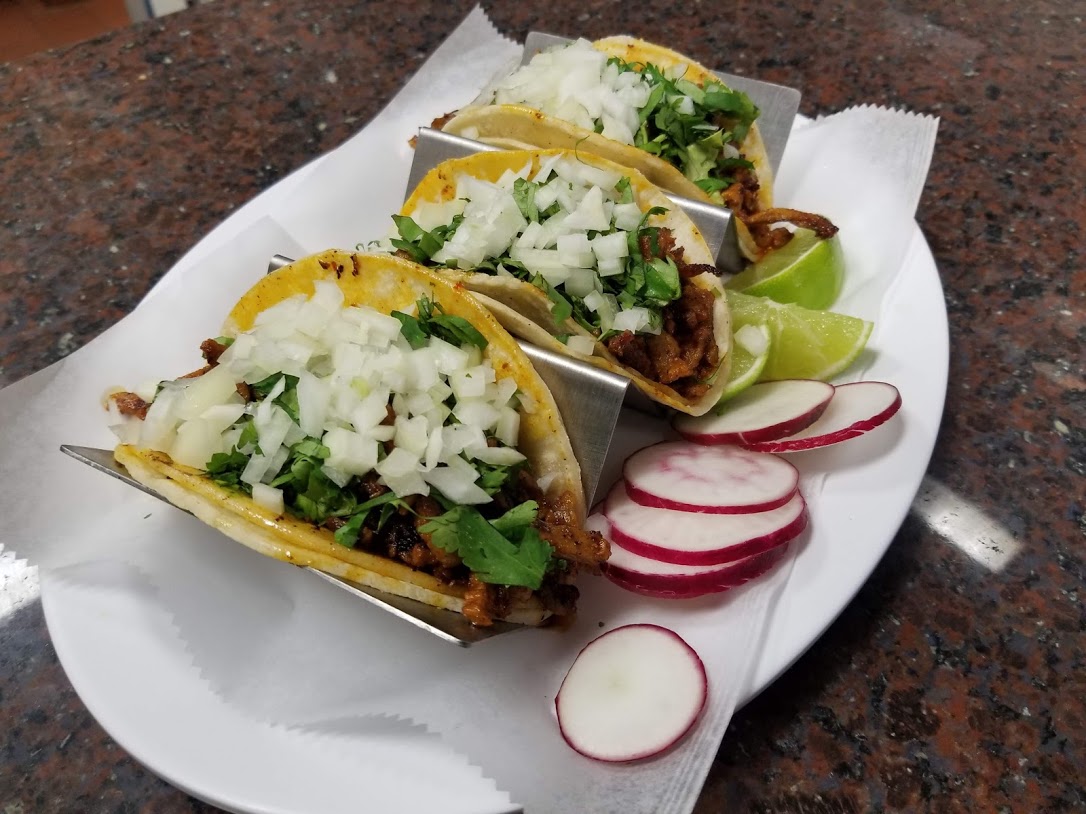 Order 3 Tacos al Pastor food online from Benito Pizza & Mexican Cuisine store, Maple Shade on bringmethat.com