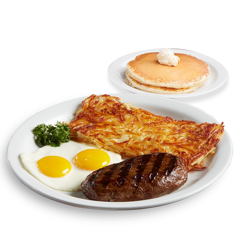 Order 6 OZ. SIRLOIN STEAK & EGGS food online from Norms store, Riverside on bringmethat.com