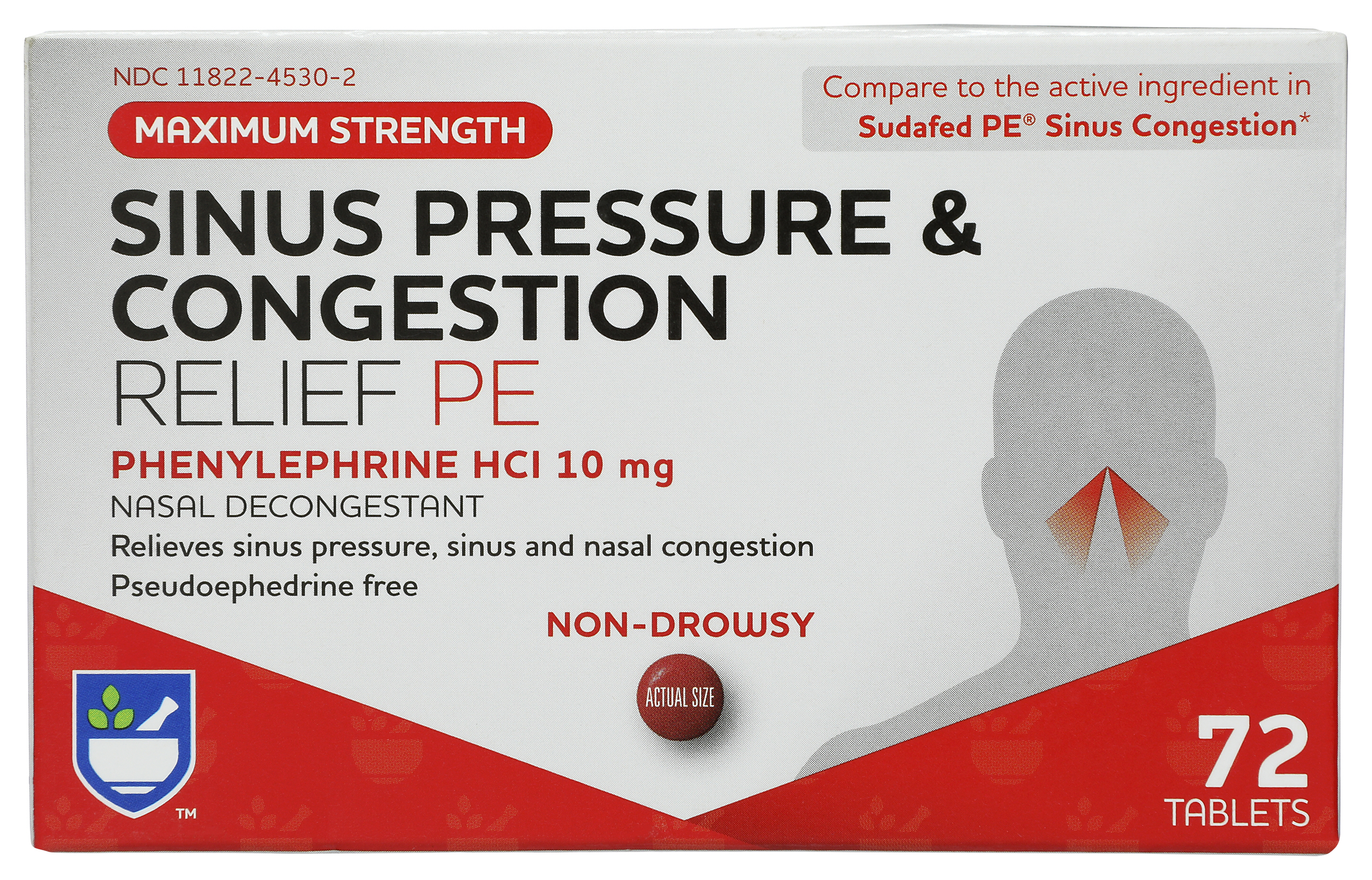 Order Rite Aid Maxiumum Strength Sinus Pressure and Congestion Relief Tablets - 72 ct food online from Rite Aid store, Chino Hills on bringmethat.com