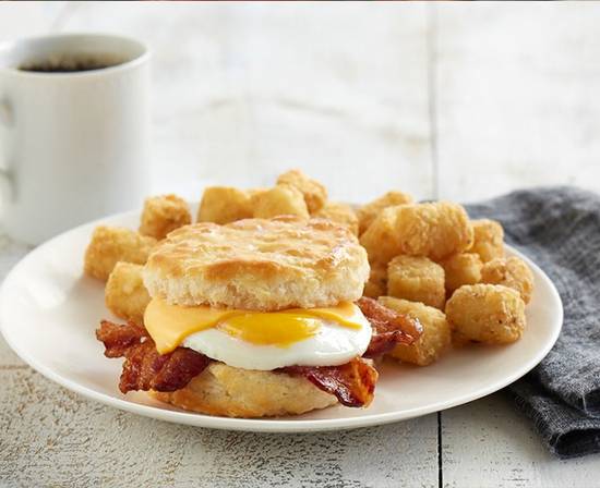 Order Bacon, Egg & Cheese Biscuit Combo food online from Huddle House store, New Haven on bringmethat.com