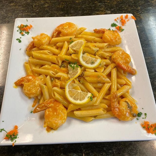 Order Shrimp Scampi - Entree food online from Cafe Amici store, South Brunswick on bringmethat.com