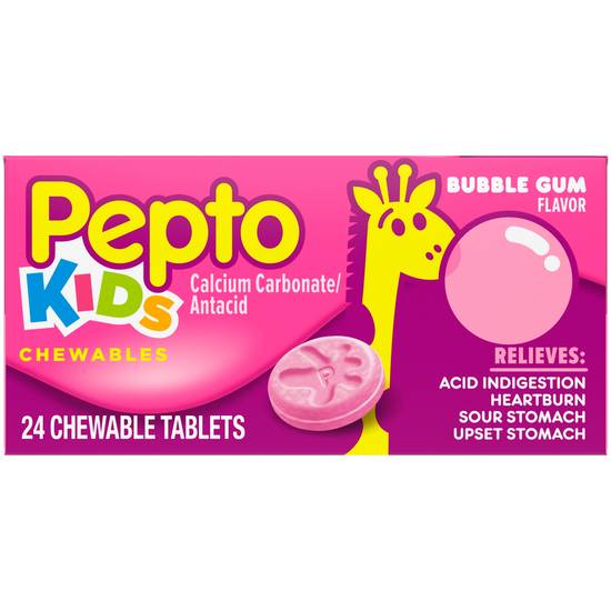 Order Children's Pepto Chewable Calcium Carbonate/Antacid Tablets Bubble Gum Flavor (24 ct) food online from Rite Aid store, BETHEL PARK on bringmethat.com